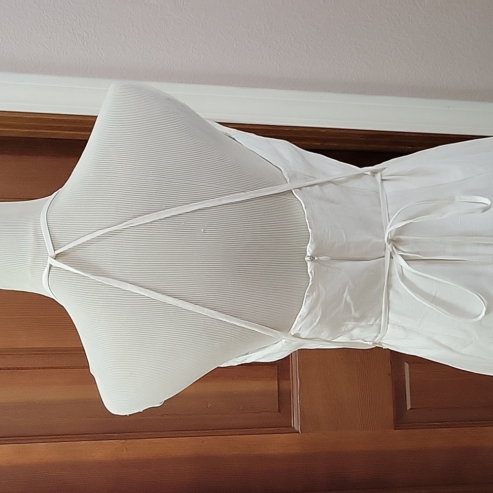 Studio F Ivory Lace Maxi Dress Viscose And Linen - Picture 5 of 9